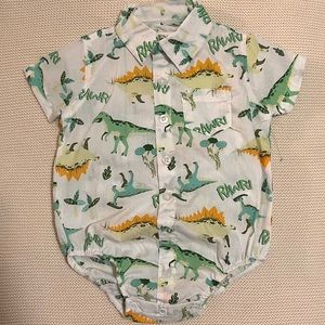 Dinosaur Collared Onesie